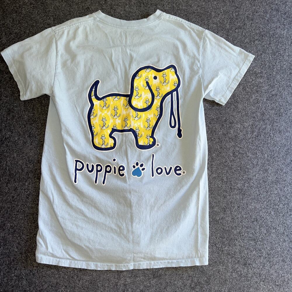 New PUPPIE LOVE ANCHOR FILL PUP T SHIRT Size S